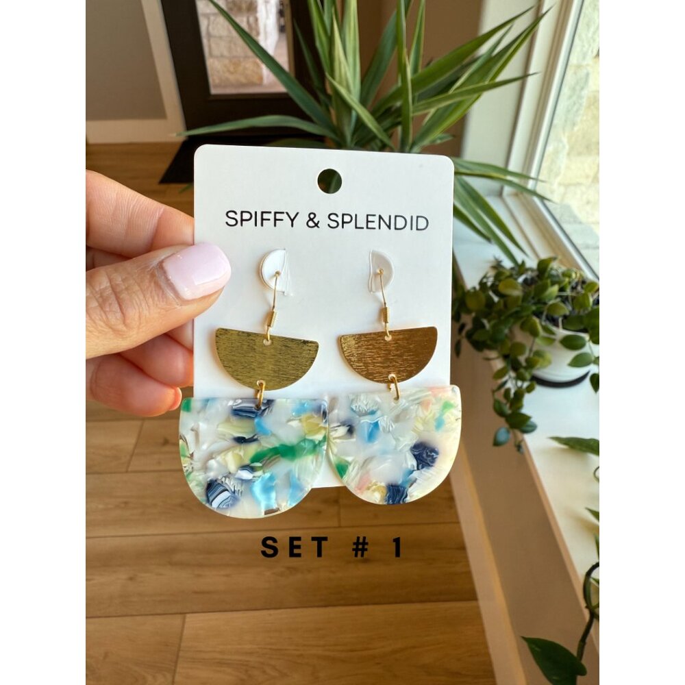 π 2/$20 - Spring Inspired Acrylic Drop Earrings - Picture 2 of 11